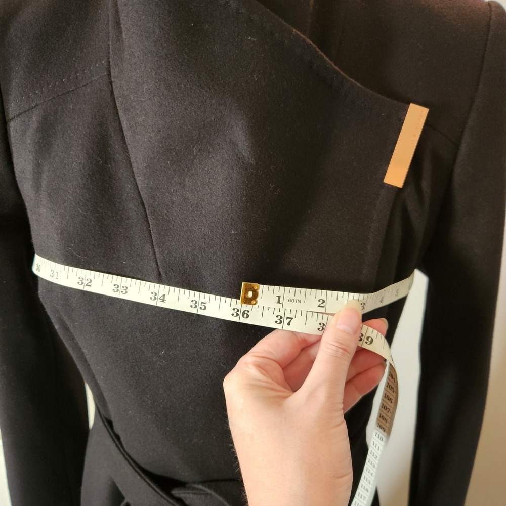 Ted Baker Black Celebrating 50 Years Belted Wool Trench Coat Size 1 XS - Picture 6 of 14